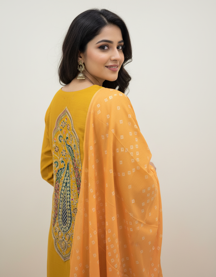 Noor – Golden Mustard Kurta Set (SC4JJQ)