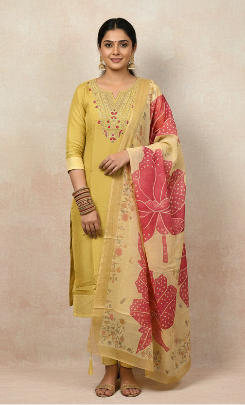 Noor – Yellow Ombre Chanderi Set (AZ2WQIG)