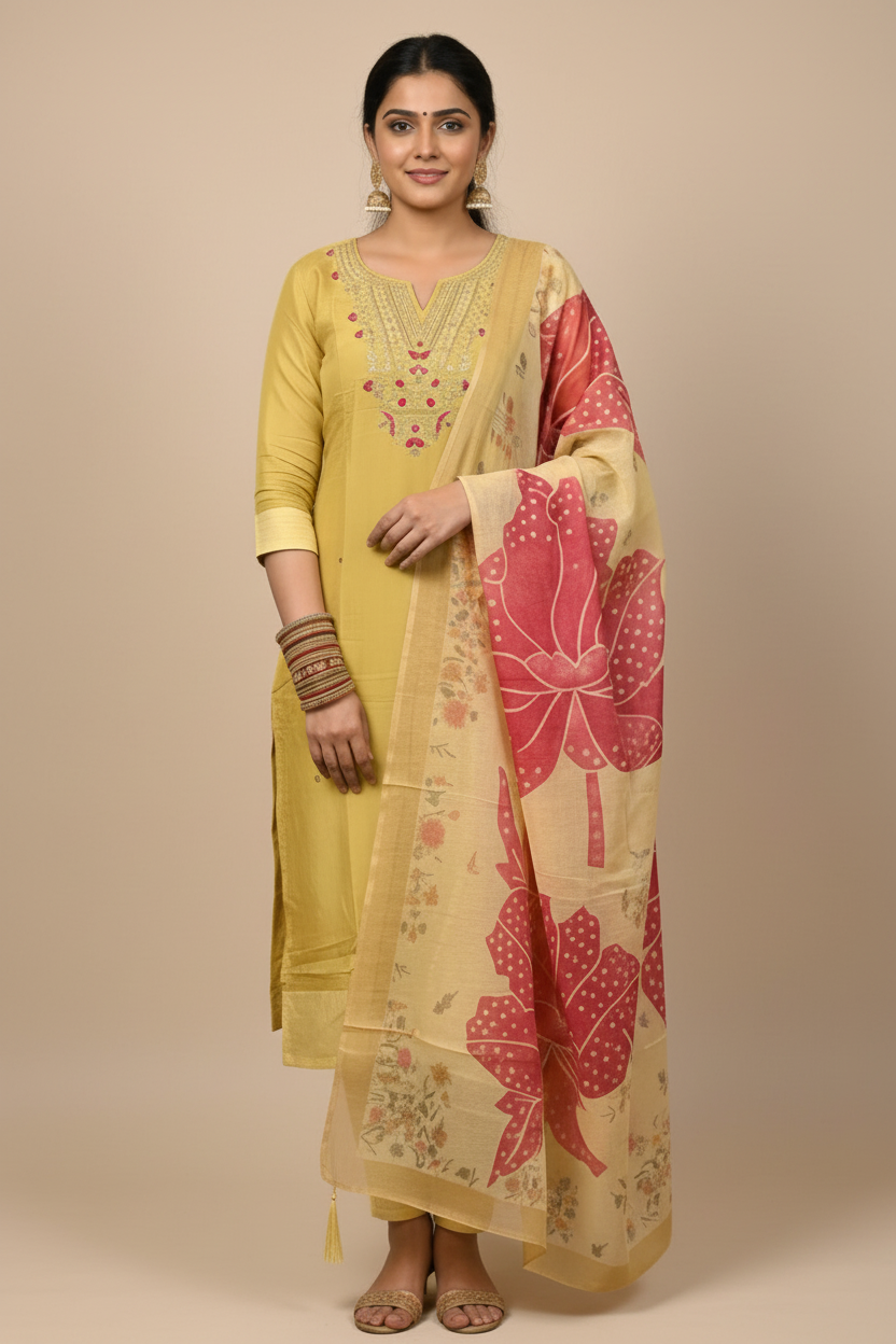 Noor – Yellow Ombre Chanderi Set (AZ2WQIG)