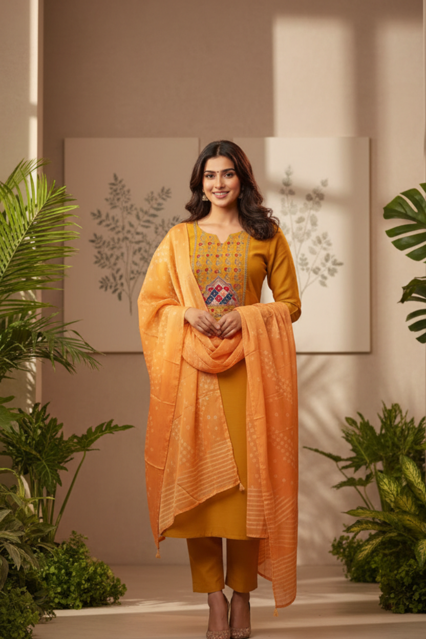 Noor – Golden Mustard Kurta Set (SC4JJQ)