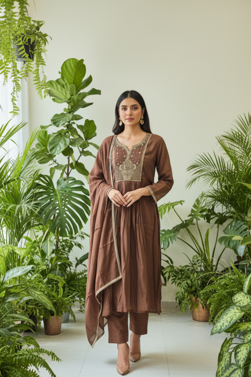 Shahi – Coffee Royale Embroidered Set-SC6WWUJ