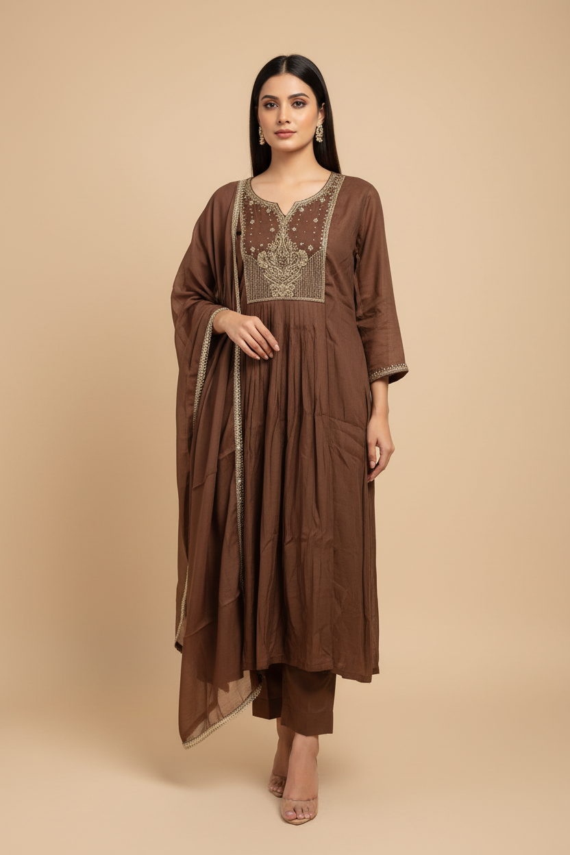 Shahi – Coffee Royale Embroidered Set-SC6WWUJ
