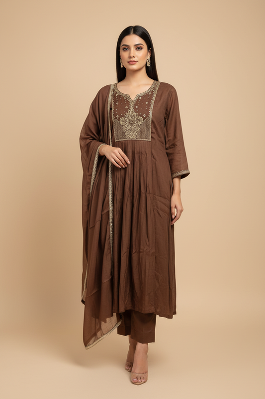 Shahi – Coffee Royale Embroidered Set-SC6WWUJ