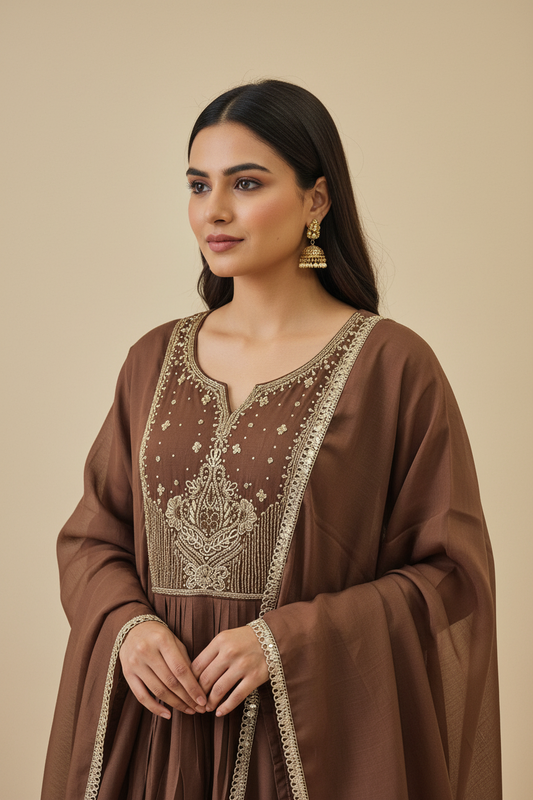 Shahi – Coffee Royale Embroidered Set-SC6WWUJ