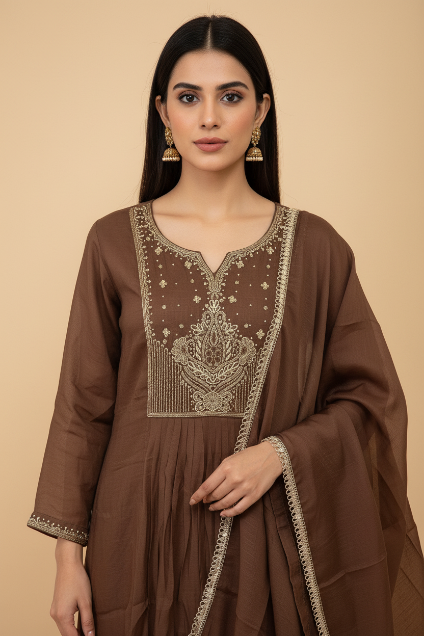 Shahi – Coffee Royale Embroidered Set-SC6WWUJ