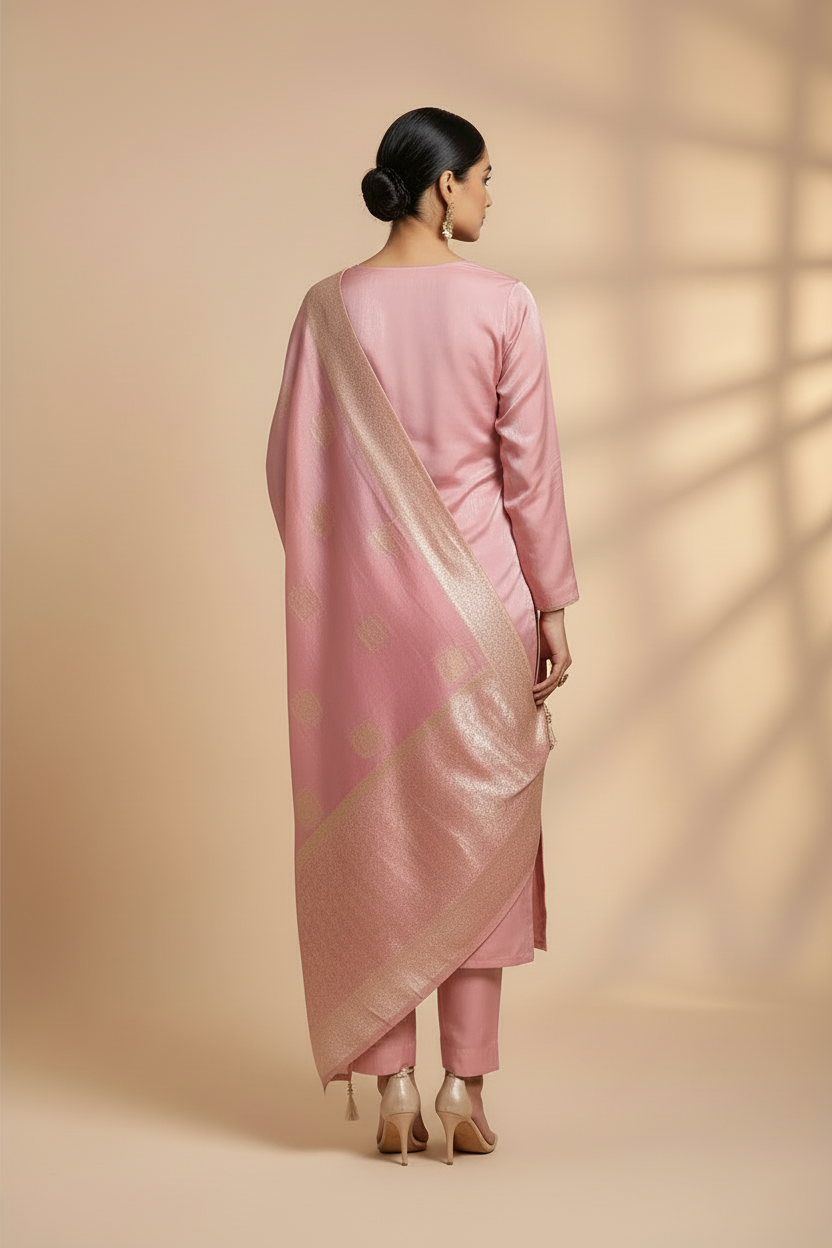 Noor – Rosé Glow Kurta Set(SC9WHAJ-PINK)