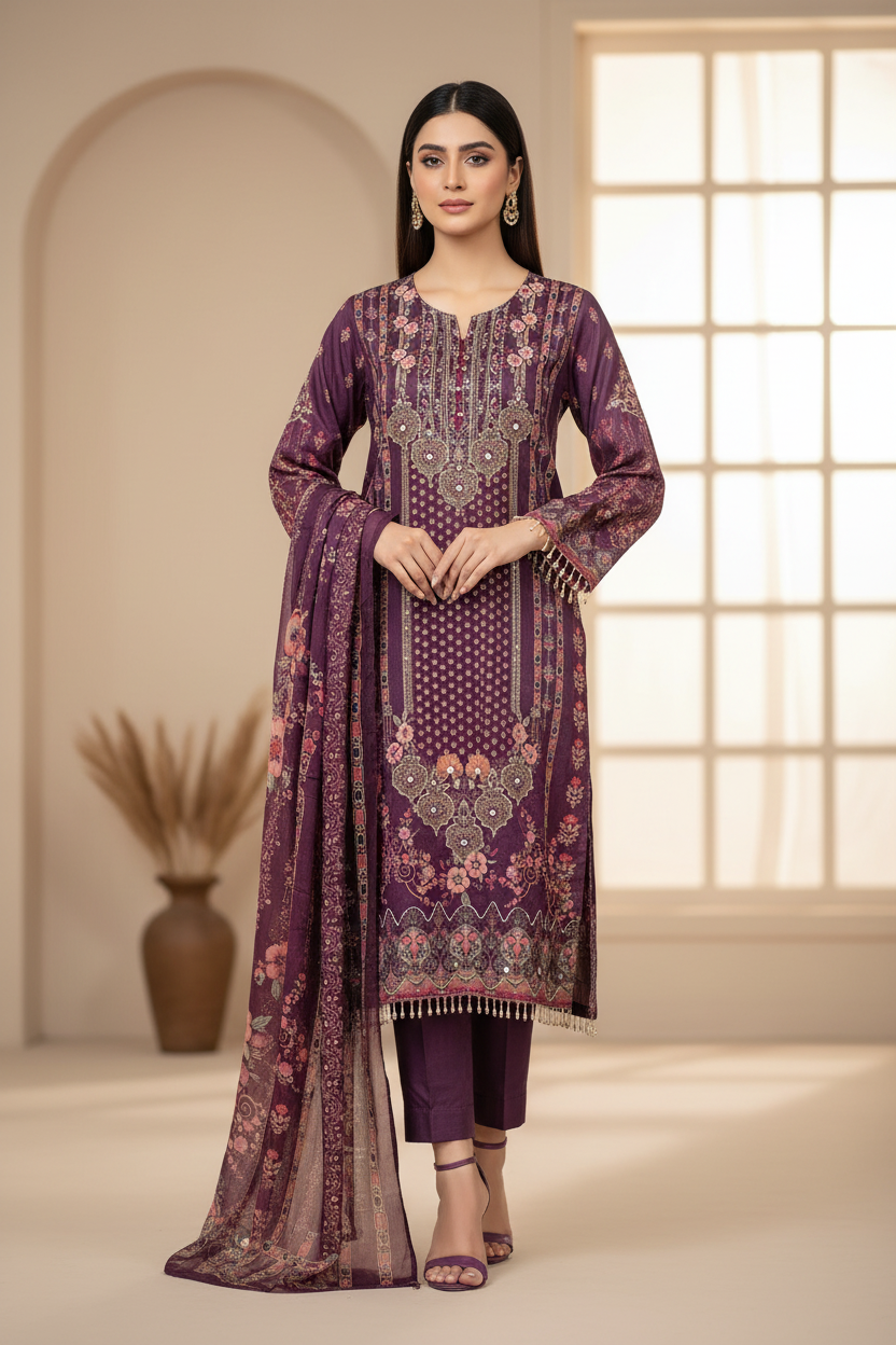 Noor – Burgundy Grace Kurta Set (BB3IIG)