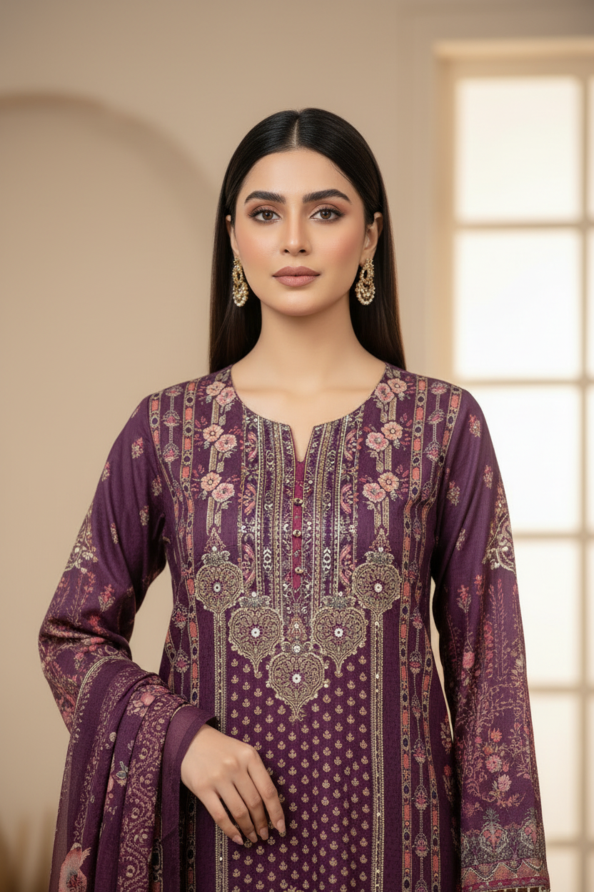 Noor – Burgundy Grace Kurta Set (BB3IIG)