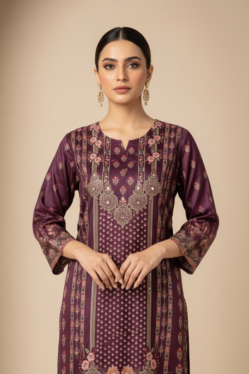 Noor – Burgundy Grace Kurta Set (BB3IIG)