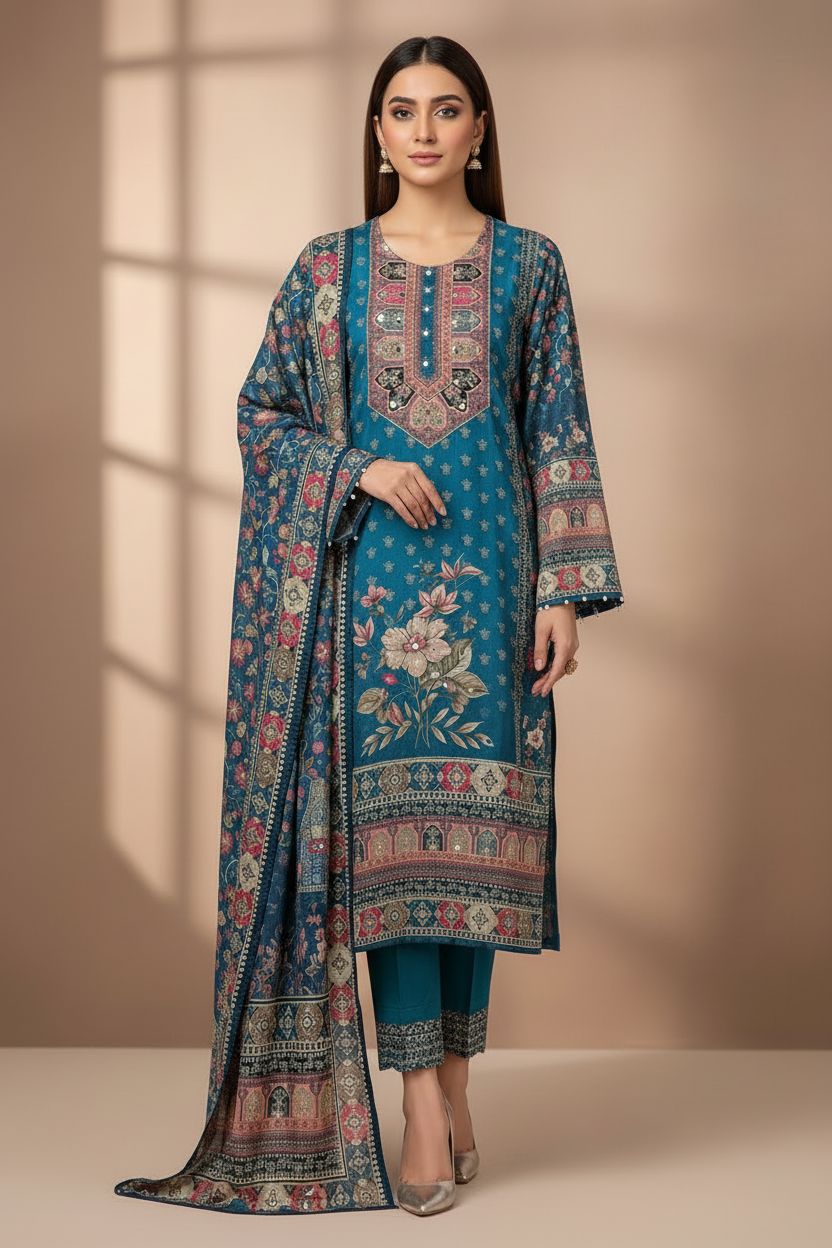 Noor – Mayur Blue Kurta Set (BB3JIG)