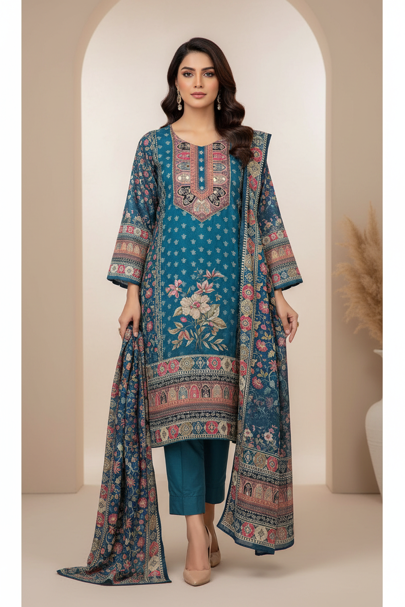 Noor – Mayur Blue Kurta Set (BB3JIG)