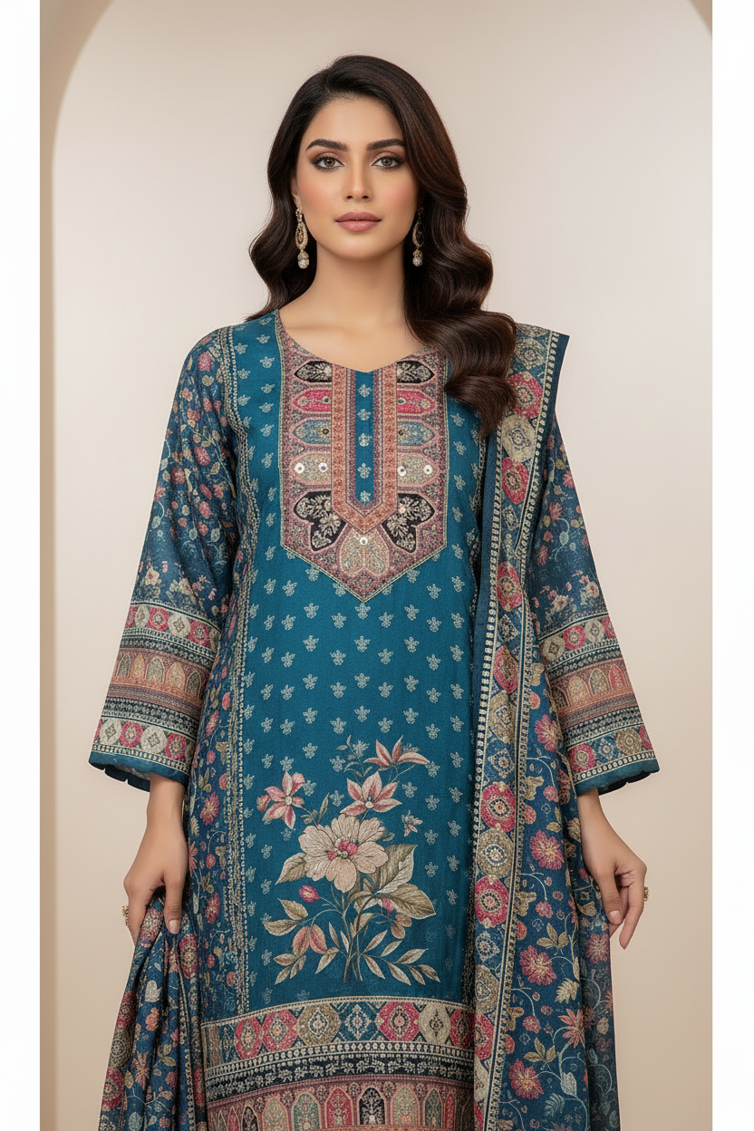 Noor – Mayur Blue Kurta Set (BB3JIG)
