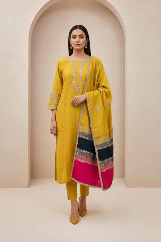 Shahi – Gulbahaar Yellow Suit (SC3WGQQ)