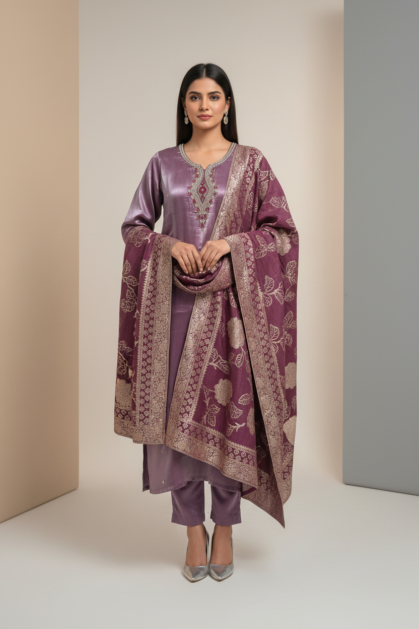 Shahi-Plum Mauve Set-(SC11WWWI)