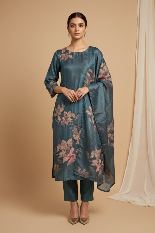 Noor – Mayur Green Crepe Kurta Set (BB2WQIW)