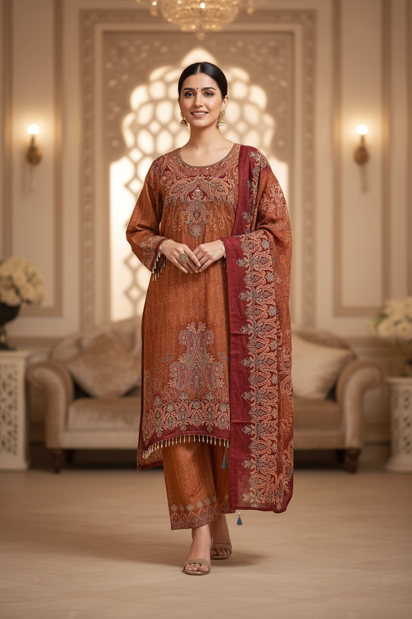 Noor – Sunehri Print Kurta Set (BB4IIG6)