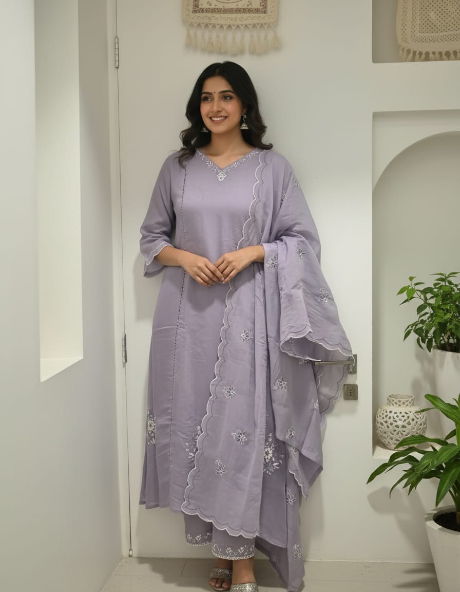 Saheli – Soft Lilac Kurta Set (BBWHIG1)