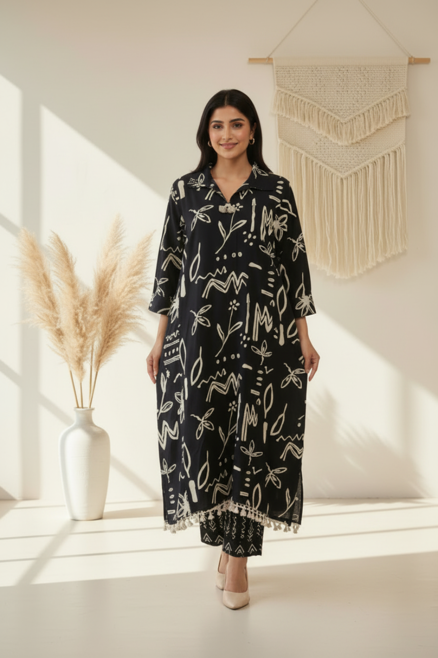 Black Cotton Co-ord Set